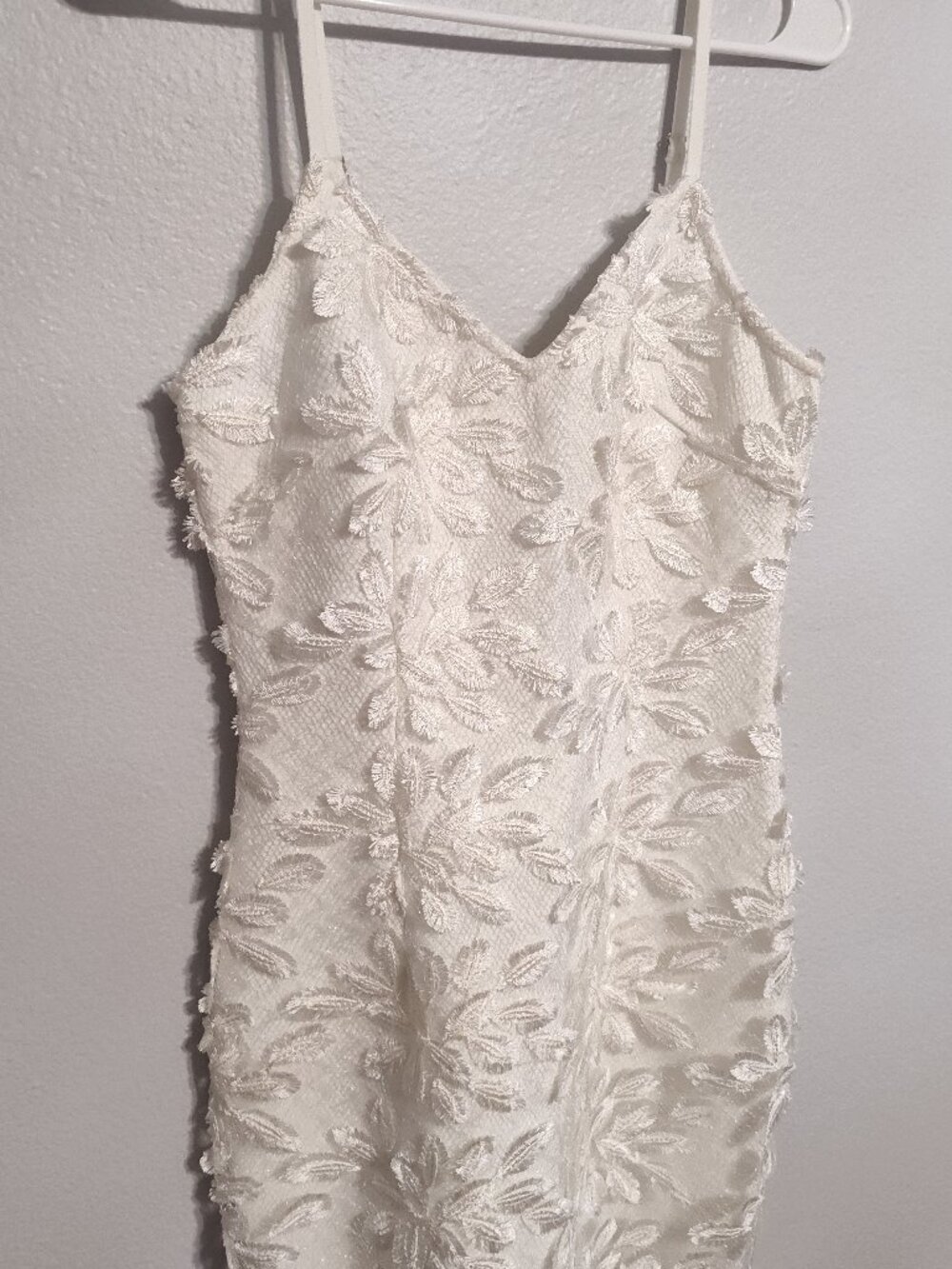 White 3D Floral Lace Maxi Dress size S Bridal bride beach wedding boho, new with - Picture 4 of 16